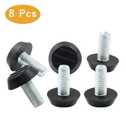 8 Pcs Furniture Levelers M8 x 20mm Table Leg Levelers, Levelling Foot Screw on Furniture Adjuster Mini Adjustable Feet for Furniture Legs Patio Furniture Feet - Black - size: M8 x 20mm