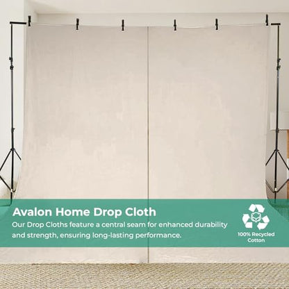 Canvas Drop Cloth for Painting 9x12 feet Pack of 2-8oz Painters Drop Cloths for Painting - All Purpose Canvas Tarps for Floor & Furniture Protection - Recycled Cotton Fabric - size: 9x12 Ft - 2 pc