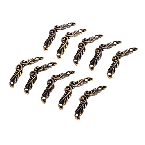 dophee 10Pcs Antique Brass Decorative Pull Handle for Mini Jewelry Box Drawer Cabinet Chest Decoration Arch Shape 1.77" x 0.39"- Small - size: Small
