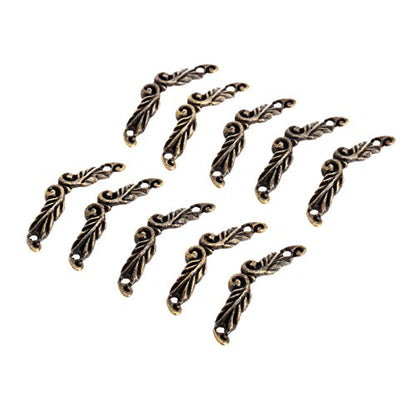 dophee 10Pcs Antique Brass Decorative Pull Handle for Mini Jewelry Box Drawer Cabinet Chest Decoration Arch Shape 1.77" x 0.39"- Small - size: Small