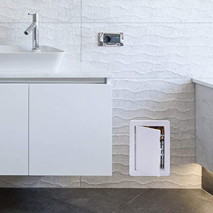 Plumbing Access Panel for Drywall 4 x 6 Inch Plastic Access Door Removable Wall Access Panel Ceiling Reinforced Hinged Durable White - size: 4 x 6 Inch