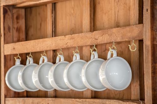 PlusRoc 20 Pack Ceiling Hooks for Hanging Plants Outdoor String Lights Heavy Duty, 2.2 Inch Eye Hook Screw in Cup Hooks Q-Hanger for Patio Lights, Wall Wood Fence Deck Mount(Gold) - color: Gold