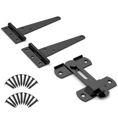 T Strap Hinges, Tee Hinge, T-Gate Hinges, Gate Strap Hinges, Wooden Fences Door, Barn Door, Shed Doors,Cabinet Door,Pet House Door, Barn Door Lock Latches 1PC (4 inch) - size: 4 Inch