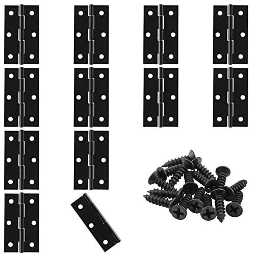 Murtenze 12 Pack 2.5 Inch Door Hinge Cabinet Hinge,Black Butt Hinges Ball Bearing Window Outdoor Hinges with Mounting Screws - color: Black, size: 2.5 Inch