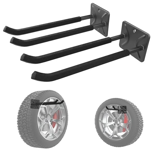 WALMANN Garage Hooks, Heavy Duty 12-inch Wall Hooks for Hanging, Tool Hangers for Car Tires, Ladders, Folding Chairs, Strollers, Garden Tools (Pack of 2) - style: Pack of 2