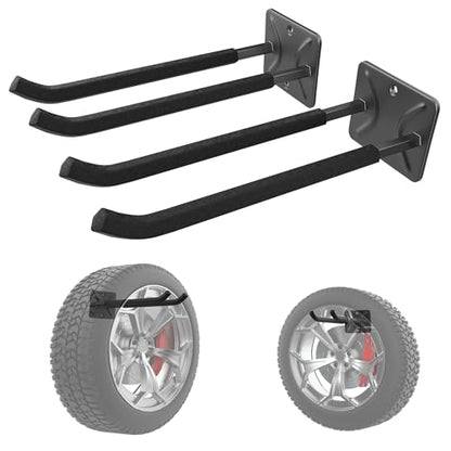 WALMANN Garage Hooks, Heavy Duty 12-inch Wall Hooks for Hanging, Tool Hangers for Car Tires, Ladders, Folding Chairs, Strollers, Garden Tools (Pack of 2) - style: Pack of 2