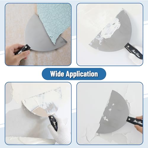 Bates- Putty Knife, 8 Inch, Plastic Handle, Carbon Steel, Flexible, Metal Scraper, Drywall Spackle Knife, Metal Paint Scraper Tool, Putty Knife Scraper, Wall Scraper - color: Black, size: 8 Inch