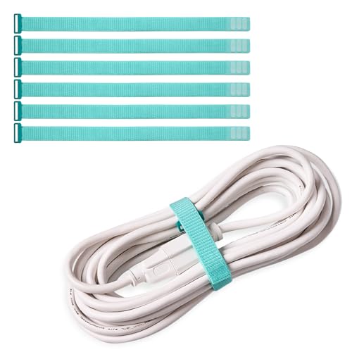 Wrap-It Storage Cinch Straps - 12" (6-Pack) Turquoise - Reusable Cable Organizer and Home Office Organizer Cord Wraps for Appliances - color: Turquoise, size: 12" (6-Pack)