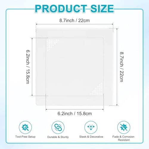 M METERXITY 1-Pack Access Panel for Drywall, 6x6 Inch Plastic Self Adhesive Wall Hole Cover Access Doors for Wiring Cable/Ceiling, Removable Plumbing Wall Panel [White, Vented Square] - color: White