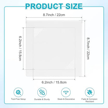 M METERXITY 1-Pack Access Panel for Drywall, 6x6 Inch Plastic Self Adhesive Wall Hole Cover Access Doors for Wiring Cable/Ceiling, Removable Plumbing Wall Panel [White, Vented Square] - color: White
