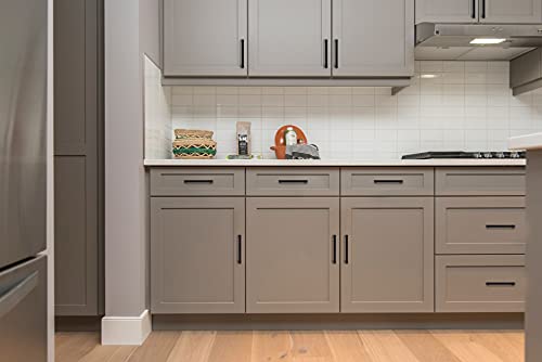 Ravinte 3 Pack Solid 3-3/4 Inch Center to Center Slim Square Bar Drawer Handles Cabinet Hardware - Matte Black Kitchen Pulls - size: Flat Black 3-3/4'' Hole Center