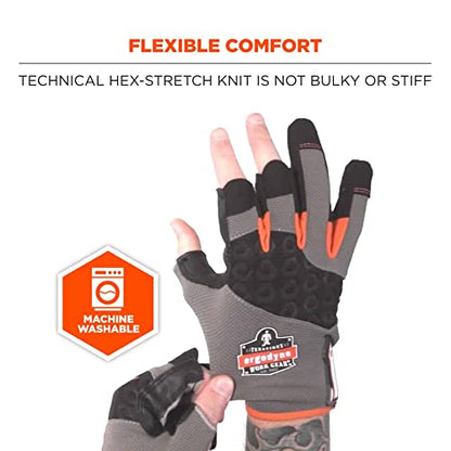 ProFlex 720 Framer Work Glove, High Dexterity, Padded Palm, XX-Large,Gray - size: 2X-Large (Pack of 1)