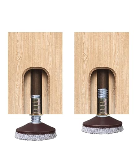3/8"-16 Threaded Bolt, Furniture Levelers with Removable nut-Pack of 4 | 1.5" Grey Felt Pad Furniture Feet,Heavy Duty Adjusting Foot Adjustable Furniture Legs,Table Levelers,Thread Pitch:16.