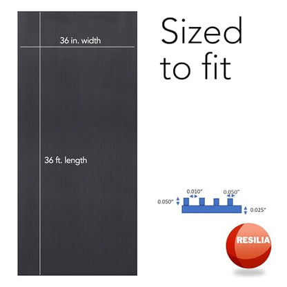 RESILIA Black V-Groove Utility Runner - Waterproof Vinyl Floor/Surface Protector, Heavy Duty Mats, Indoor Hardwood, Hard Floors, Garage, Hallway, Entryway, Kitchen, & Outdoor, 36” x 6’, Made in USA - size: 36" x 72"