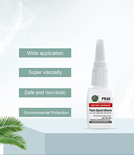 Super Glue 20g, Instant Adhesive for Plastic & Other Materials, DIY Crafts, Tube, PVC, ABS, PBT, PS, PA, PC, PM, MA, Nylon