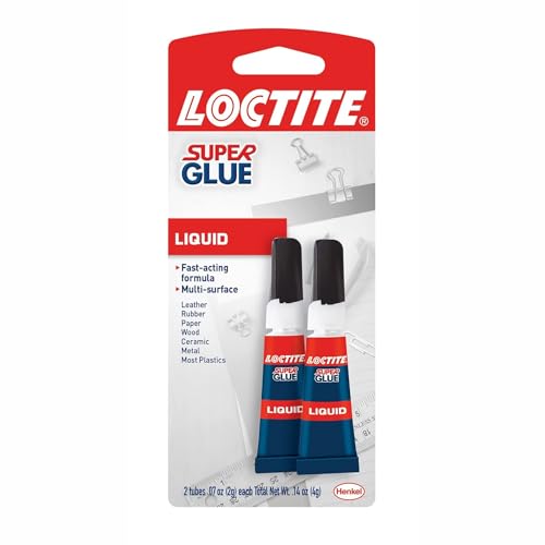Loctite Super Glue Liquid, Clear, 0.07 fl oz Tube, 2 Pack - Superglue for Plastic, Wood, Metal, Crafts & Repair, Cyanoacrylate Adhesive Instant Glue, Quick Dry - size: 2 Pack (0.07 Fl Oz)