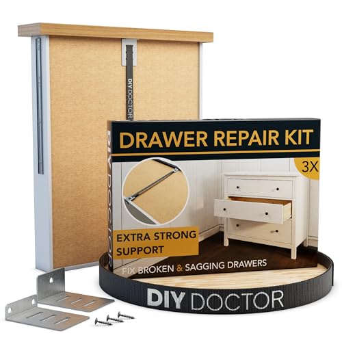 DIY Doctor Drawer Doctor Kit - Mend Repair Broken Buckled Drawers - Strengthener & Reinforcers - 3 Pack - size: 3x Drawer Kit
