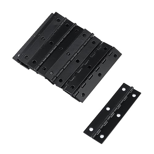 Antrader 2.9" x 0.9" Long Folding Hinges, Cabinet Gate Closet Door Hinge, Home Furniture Hardware with Mounting Screws, Black, Pack of 12 - color: Black, size: 2.9" x 0.9", 12pcs