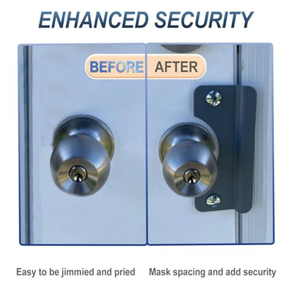 U 9500 3'' x 7'' Latch Guard Plate Cover, Door Security Strike Plate, Easy to Install, Protect Against Forced Entry (Gray) (1 Pack)