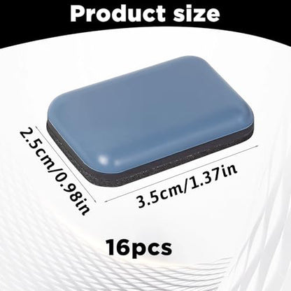 Chair Sliders, 16Pcs Self-Stick Furniture Sliders for Carpets Rectangle 1.4" x 1" Furniture Glides Heavy Duty Adhesive Movers Premium Chair Leg Floor Protectors Slide Effortlessly Protect Floors - size: 1.4" x 1"