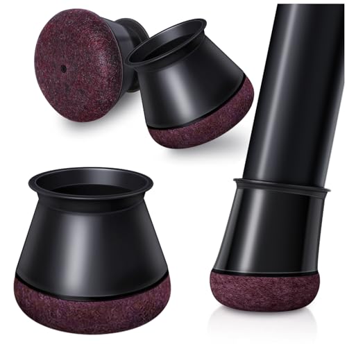 OCONDA 24PCS Chair Leg Floor Protectors Round, Black Furniture Cups for Hardwood Floors, Silicone Chair Leg Caps with Wrapped Felt, Anti-Scratch, Reduce Noise, Large Fit: 1.19''-1.57'' - color: Black, size: Round L