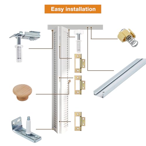 Bifold Door Hardware Kit, 2-Pack 36-Inch Bi-fold Closet Door Track Kit Bifold Closet Door Hardware Kit Folding Door Hardware Repair Replacement Tool Kit - size: 36 Inch