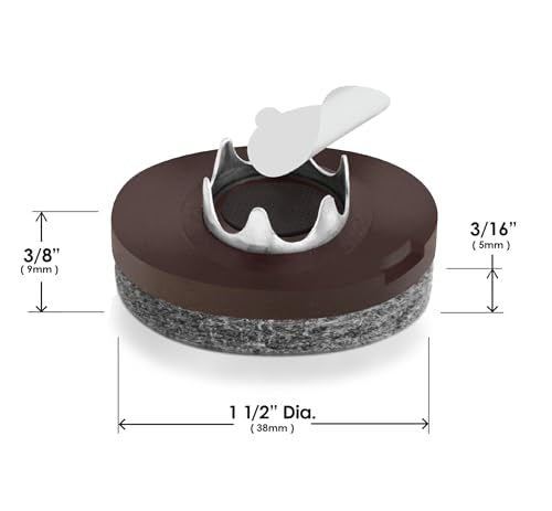 Slipstick GorillaFelt 1-1/2 Inch Felt Glides/Furniture Feet Floor Protectors (Set of 8 Sliders) Nail On Felt Furniture Pads Guaranteed to Stay On, Round, CB270-8 - size: 1-1/2 Inch 8 Pack