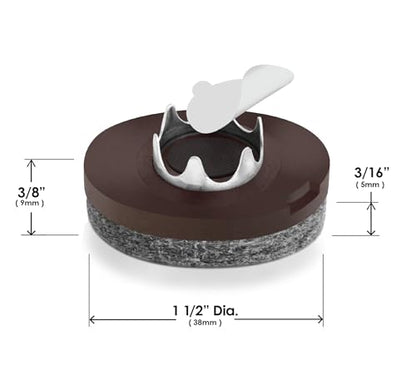 Slipstick GorillaFelt 1-1/2 Inch Felt Glides/Furniture Feet Floor Protectors (Set of 8 Sliders) Nail On Felt Furniture Pads Guaranteed to Stay On, Round, CB270-8 - size: 1-1/2 Inch 8 Pack