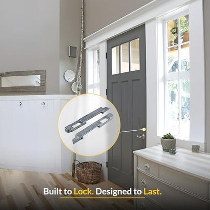 Brixwell Die Cast Finger Latch Set, Zinc Construction, Mill Finish, 4-1/16" Length, Includes Left and Right Hand Latches, Designed for Sliding Window and Door Applications