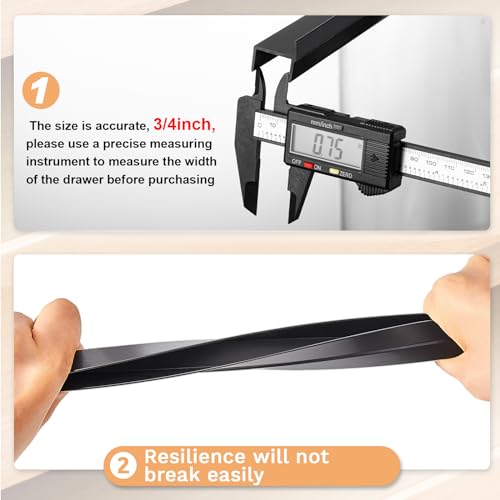 2 Pieces PVC Drawer Hanging File Rails Black Cabinet Rails for Hanging 1/2 Drawer Sides Letter Size File Storage Folder Organizer(for 3/4 Inch-wide, 24 Inch) - size: for 3/4 inch-wide, 24 Inch