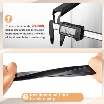 Chinco 2 Pieces PVC Drawer Hanging File Rails Black Cabinet Rails for Hanging 1/2 Drawer Sides Letter Size File Storage Folder Organizer(for 3/4 Inch-wide, 15. 8 Inch) - size: for 3/4 inch-wide, 15.8 Inch