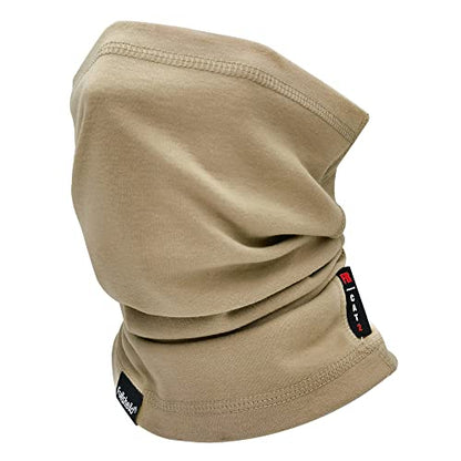 Fullsheild FR Flame Resistant Face Mask Full Cover Neck Gaiter Snood for Welding Hunting Army Military Working - color: Khaki