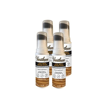 Varathane 368035-4PK Less Mess Wood Stain and Applicator, 4 oz, Golden Oak, 4 Pack - color: Golden Oak, size: 4 Ounce (Pack of 4)
