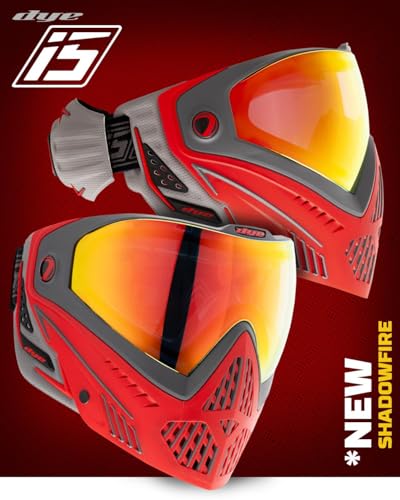 Maddog Dye i5 Thermal Anti-Fog Paintball Airsoft Mask Goggle System Combo with Microfiber Bag | Safety Certified Protection - color: Shadow Fire