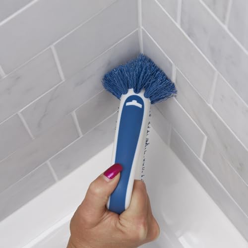 Unger 2-in-1 Grout and Corner Scrubber Brush Tool, Crevice Bathroom Cleaning Supplies for Showers, Door Tracks, Tile, and Bathtubs, Household 360-Degree Scrubbing Power - style: 2-in-1 Grout & Corner Scrubber