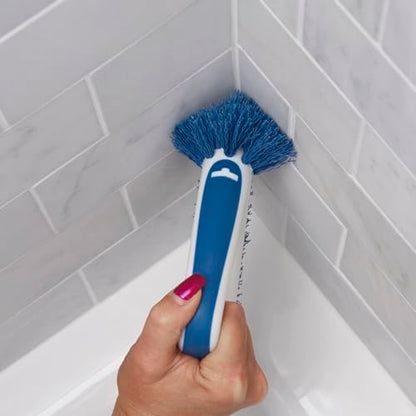 Unger 2-in-1 Grout and Corner Scrubber Brush Tool, Crevice Bathroom Cleaning Supplies for Showers, Door Tracks, Tile, and Bathtubs, Household 360-Degree Scrubbing Power - style: 2-in-1 Grout & Corner Scrubber