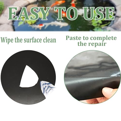 Pond Liner Seam Tape Single Sided, Waterproof Pond Repair Kit Butyl Rubber for EPDM PVC Outdoor Pond Liner Leak Repair Long-Lasting Easy to Apply - size: 4" X 40"