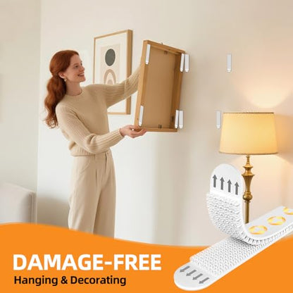 SummerBrite XL Picture Hanging Strips Heavy Duty, 40 Strips Damage Free Removal Picture Hangers for Wall, Sticky Hook & Loop Adhesive Strips for Poster/Picture/Home/Office, 20 Pairs/X-Large, White - size: X-large 20 Pairs, style: White