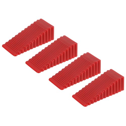 uxcell 4 Pcs Door Stoppers for Bottom of Door, 28mm/1.10 Inch Door Stops, Rubber Door Stopper Wedge Anti Slip, Window Stopper Door Stackable, Red - color: Red, size: 1.1-inches