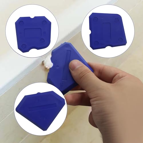BokWin 12-Pack Silica Gel Caulking Tool Set, Caulk Kit for Grout Finishing, Caulking Tool Set for Bathroom Kitchen Surfaces, Hand Caulk Removal Assistant in Blue