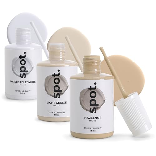 spot. Touch-Up Paint | Matte Finish for Cabinets, Walls, Doors & Furniture | Multi-Tone Beige Repair Kit | Quick-Dry, Self-Priming, Low-Odor, Eco-Friendly | No-Sanding or Primer Needed | 3 Pack - color: Beige,White