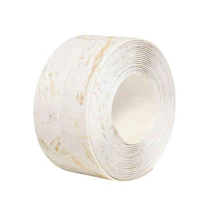 Kitchen & Bath Tape Caulk Strip, 1.5 Inch 10.5 Ft PVC Self Adhesive Waterproof Caulking Sealing Tape, Decorative Sealant Trim for Kitchen Sink Toilet Bathroom Shower and Bathtub (GoldCrack3.2M) - style: GoldCrack3.2M