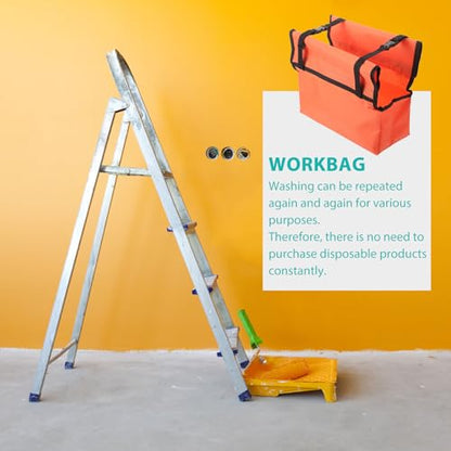 DOITOOL Folding Ladder Tool Bag Organizer: Telescopic Ladder Tool Pouch for Tool Storage - Extension Ladder Storage Tool Hanging Bag (11.79 X 5.31 X 0.79in)