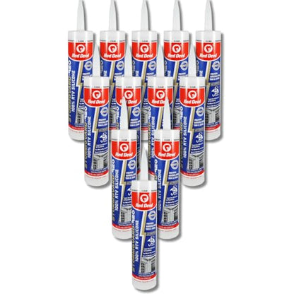Red Devil 0787 Silicone Ultra 100% RTV Silicone Sealant, 10.1 oz., Clear, 12 Pack - color: Clear, size: 12 - Pack, style: 10.1 oz.