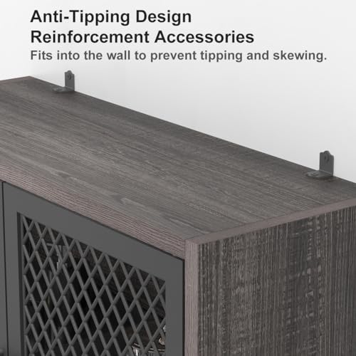 Launica Over The Toilet Storage Cabinet, Industrial Bathroom Organizer Above Toilet, Bathrooms Space Saver Stand with Shelf, Wood and Metal Freestanding Bathrooms Rack Behind The Toilet, Dark Gray Oak - color: Dark Gray Oak