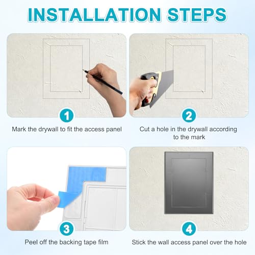 M METERXITY 2-Pack Access Panel for Drywall, 7x5 Inch Plastic Self Adhesive Wall Hole Cover Access Doors for Wiring Cable/Ceiling, Removable Plumbing Wall Panel [Grey, Rectangle] - color: Gray