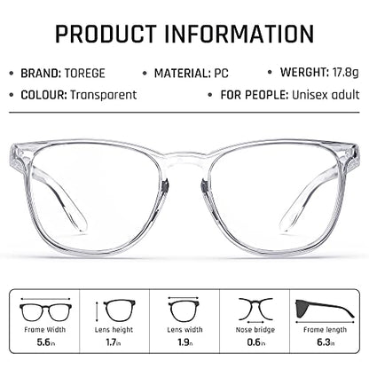 TOREGE Eye Protection Glasses,Fashionable Safety Glasses With Clear No Fog Lenses,Great Safety Goggles For Men&Women(Transparent White&Clear Lens) - color: Transparent White&clear Lens