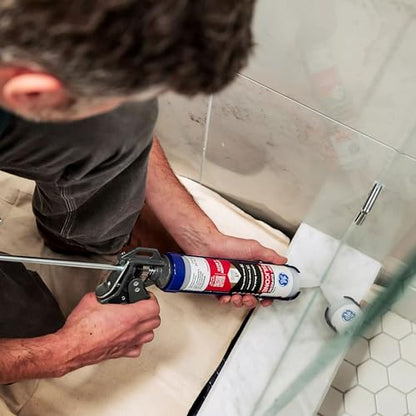 GE Supreme Silicone Caulk for Kitchen & Bathroom, Clear, 10 fl oz Cartridge, 1 Pack - 100% Waterproof Silicone Sealant, 7X Stronger Adhesion, Shrink & Crack Proof