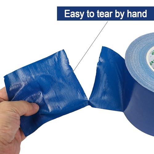 BOMEI PACK Dark Blue Sticky Duct Tape Heavy Duty Strong Industrial Color Duct Tape 3.6inch x 72yds for Packing and Repairing 1Pack - color: Dark Blue