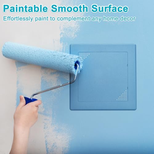 M METERXITY 1-Pack Access Panel for Drywall, 6x6 Inch Plastic Self Adhesive Wall Hole Cover Access Doors for Wiring Cable/Ceiling, Removable Plumbing Wall Panel [Black, Vented Square] - color: Black